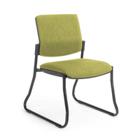 VENICE LINEA SLED CHAIR - BLACK VINYL